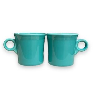 FIRSTAWARE by FIESTA Classic Ring Handle 10.25 oz Mug Turquoise Set of t…